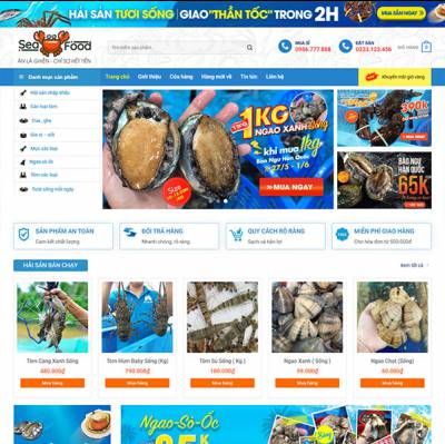  Mẫu Theme WordPress Flatsome bán hải sản